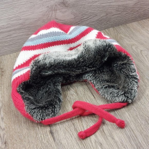 Earflaps Winter Hat Ear Cover Unisex Warm Fur Lining Beanie Aviator Cap Gray/Red - Picture 16 of 16